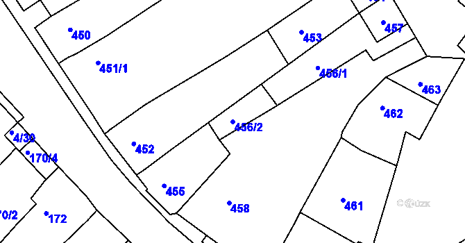 Parcela st. 456/2 v KÚ Bosonohy, Katastrální mapa
