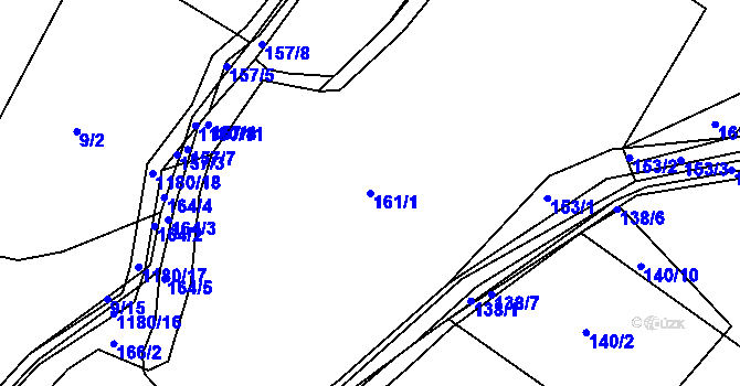 Parcela st. 161/1 v KÚ Bošice, Katastrální mapa