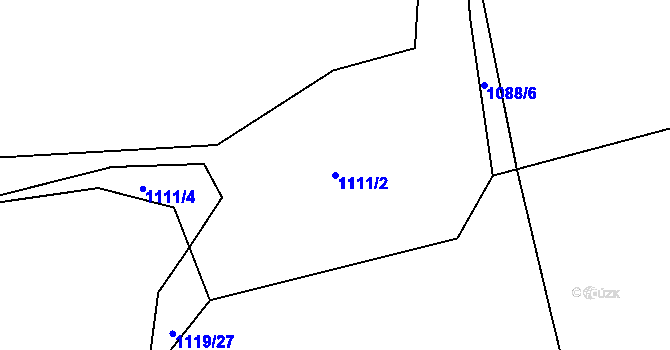 Parcela st. 1111/2 v KÚ Bošice, Katastrální mapa