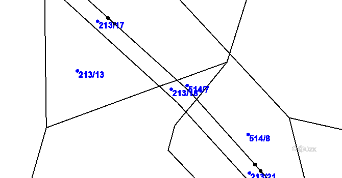 Parcela st. 213/18 v KÚ Bošice, Katastrální mapa