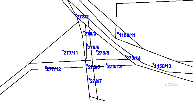 Parcela st. 273/8 v KÚ Bošice, Katastrální mapa