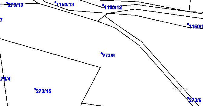 Parcela st. 273/9 v KÚ Bošice, Katastrální mapa