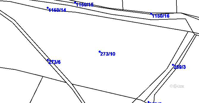 Parcela st. 273/10 v KÚ Bošice, Katastrální mapa