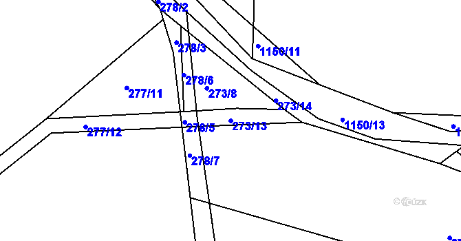 Parcela st. 273/13 v KÚ Bošice, Katastrální mapa