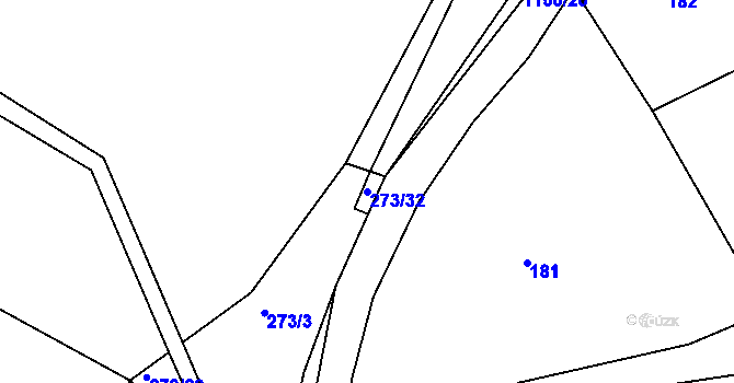Parcela st. 273/32 v KÚ Bošice, Katastrální mapa