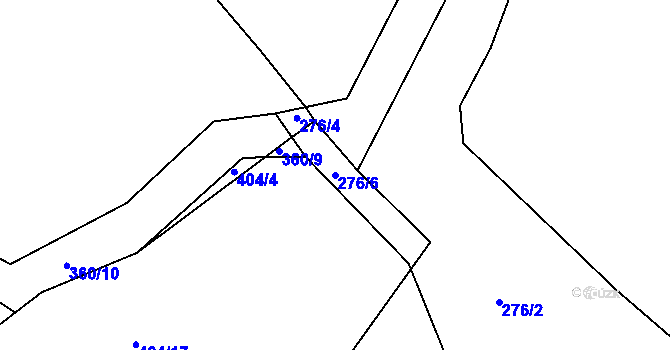 Parcela st. 276/6 v KÚ Bošice, Katastrální mapa