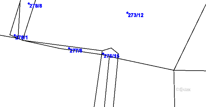 Parcela st. 276/15 v KÚ Bošice, Katastrální mapa