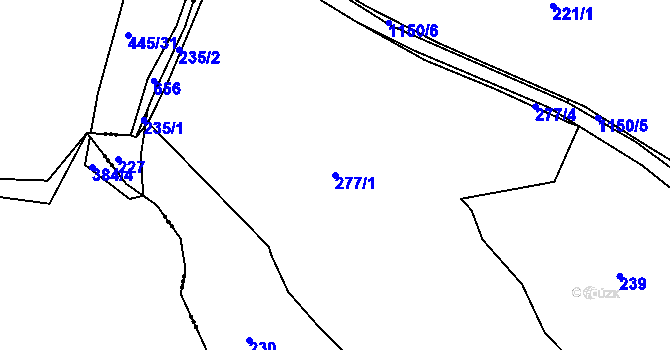 Parcela st. 277/1 v KÚ Bošice, Katastrální mapa
