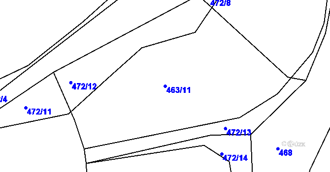 Parcela st. 463/11 v KÚ Bošice, Katastrální mapa