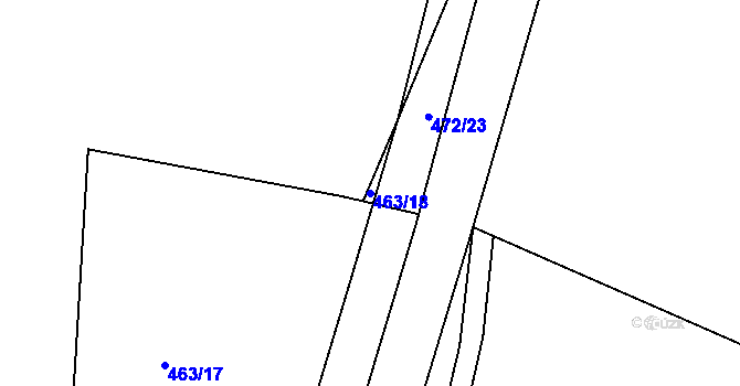 Parcela st. 463/18 v KÚ Bošice, Katastrální mapa