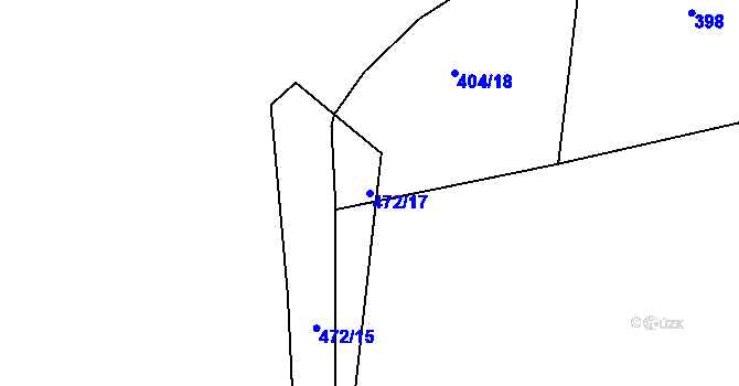 Parcela st. 472/17 v KÚ Bošice, Katastrální mapa