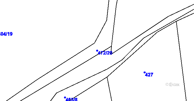 Parcela st. 472/20 v KÚ Bošice, Katastrální mapa