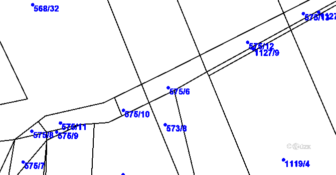 Parcela st. 575/6 v KÚ Bošice, Katastrální mapa