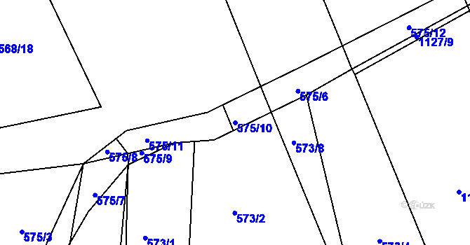 Parcela st. 575/10 v KÚ Bošice, Katastrální mapa