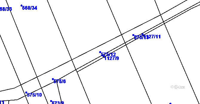 Parcela st. 575/12 v KÚ Bošice, Katastrální mapa