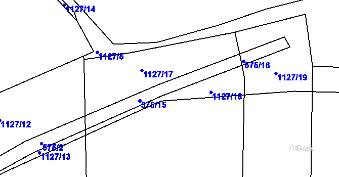 Parcela st. 575/15 v KÚ Bošice, Katastrální mapa