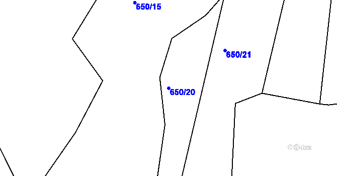 Parcela st. 650/20 v KÚ Bošice, Katastrální mapa