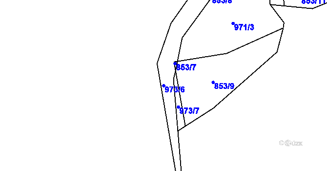Parcela st. 973/6 v KÚ Bošice, Katastrální mapa