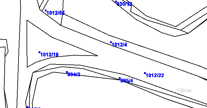 Parcela st. 1012/60 v KÚ Bošice, Katastrální mapa