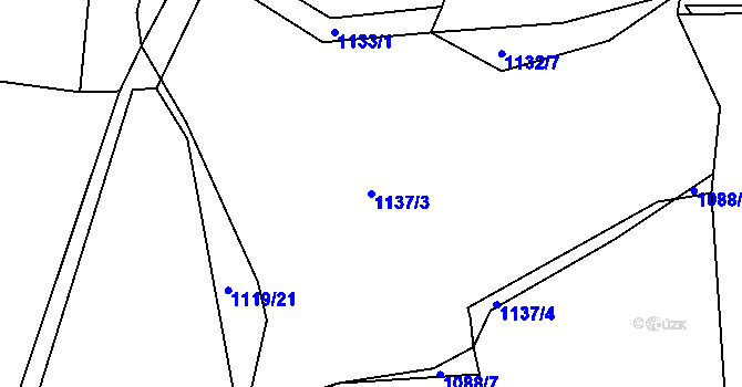 Parcela st. 1137/3 v KÚ Bošice, Katastrální mapa