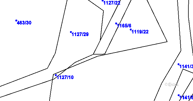 Parcela st. 1165/4 v KÚ Bošice, Katastrální mapa