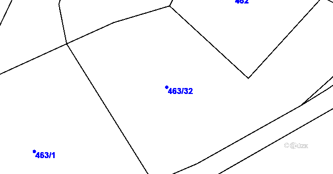 Parcela st. 463/32 v KÚ Bošice, Katastrální mapa
