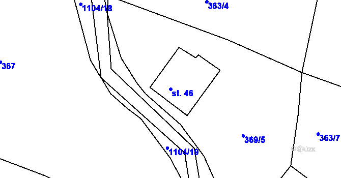 Parcela st. 46 v KÚ Budilov, Katastrální mapa