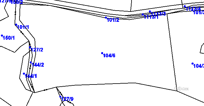 Parcela st. 104/6 v KÚ Budilov, Katastrální mapa
