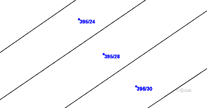 Parcela st. 395/28 v KÚ Hradčany u Čkyně, Katastrální mapa