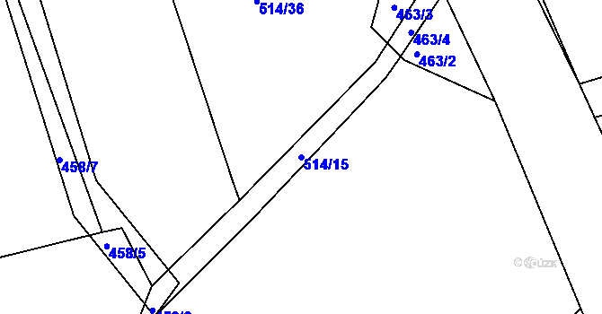 Parcela st. 514/15 v KÚ Hradčany u Čkyně, Katastrální mapa