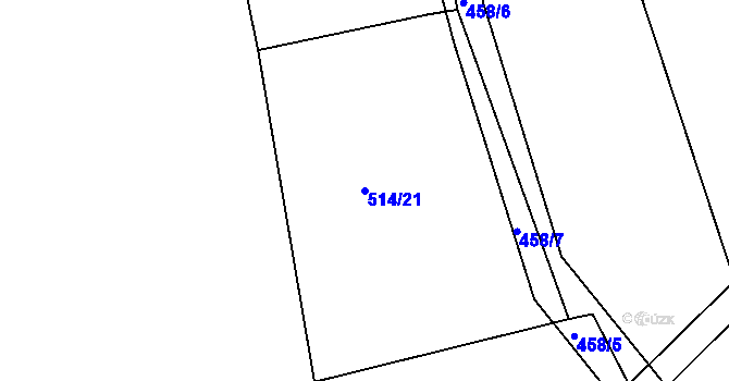 Parcela st. 514/21 v KÚ Hradčany u Čkyně, Katastrální mapa