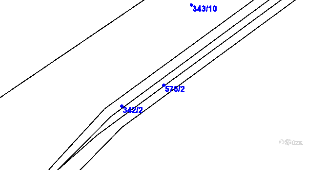 Parcela st. 576/2 v KÚ Hradčany u Čkyně, Katastrální mapa