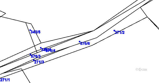 Parcela st. 576/6 v KÚ Hradčany u Čkyně, Katastrální mapa