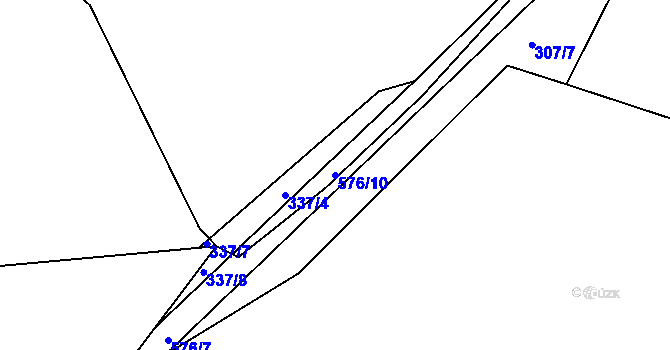 Parcela st. 576/10 v KÚ Hradčany u Čkyně, Katastrální mapa