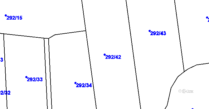 Parcela st. 292/42 v KÚ Bošilec, Katastrální mapa