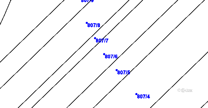 Parcela st. 807/6 v KÚ Bošilec, Katastrální mapa