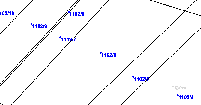 Parcela st. 1102/6 v KÚ Bošilec, Katastrální mapa