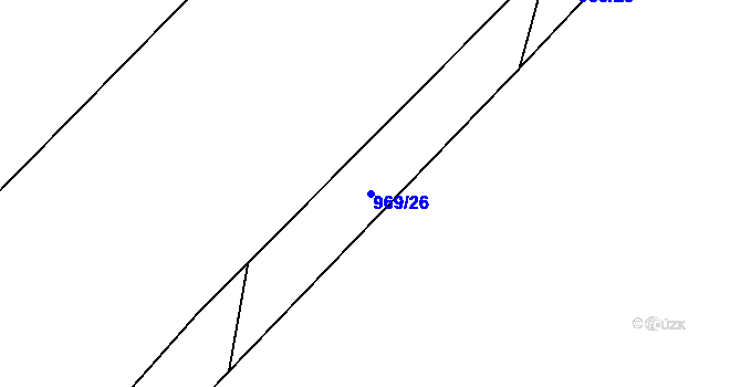 Parcela st. 969/26 v KÚ Bošilec, Katastrální mapa