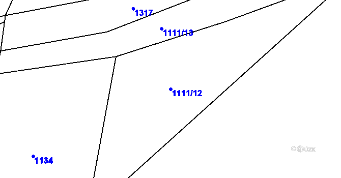 Parcela st. 1111/12 v KÚ Bošilec, Katastrální mapa