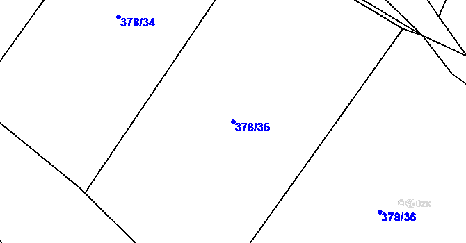 Parcela st. 378/35 v KÚ Bošilec, Katastrální mapa