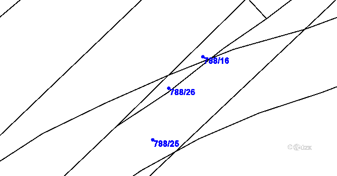 Parcela st. 788/26 v KÚ Bošilec, Katastrální mapa