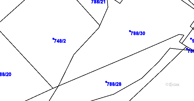 Parcela st. 788/29 v KÚ Bošilec, Katastrální mapa