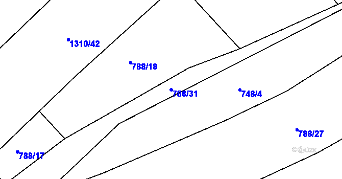 Parcela st. 788/31 v KÚ Bošilec, Katastrální mapa