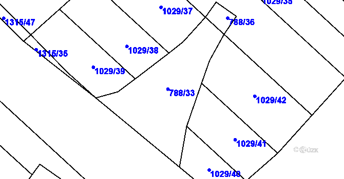 Parcela st. 788/34 v KÚ Bošilec, Katastrální mapa