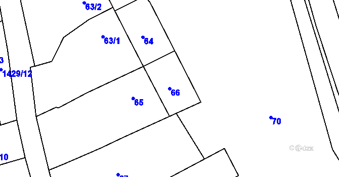 Parcela st. 66 v KÚ Bošovice, Katastrální mapa