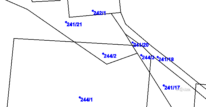 Parcela st. 244/2 v KÚ Bošovice, Katastrální mapa