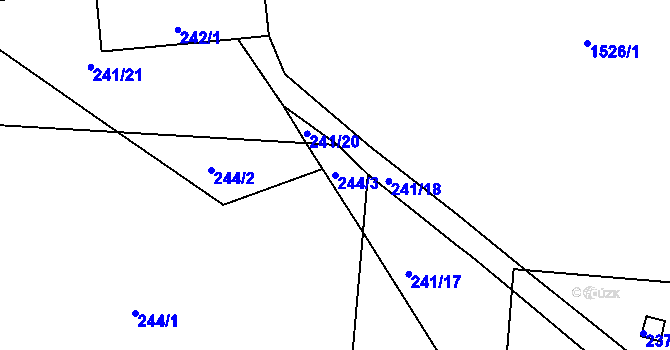 Parcela st. 244/3 v KÚ Bošovice, Katastrální mapa