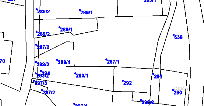 Parcela st. 287 v KÚ Bošovice, Katastrální mapa