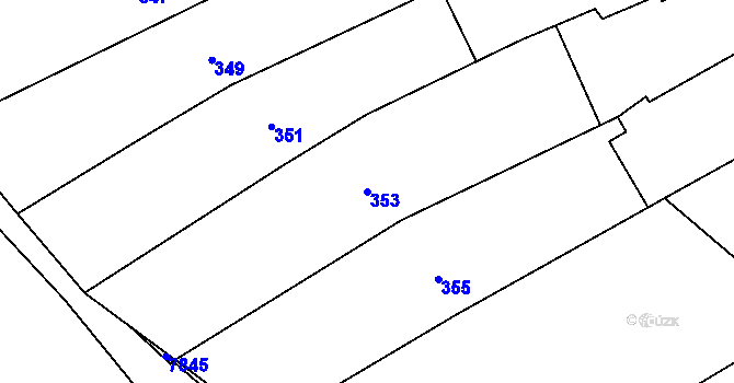 Parcela st. 353 v KÚ Bošovice, Katastrální mapa
