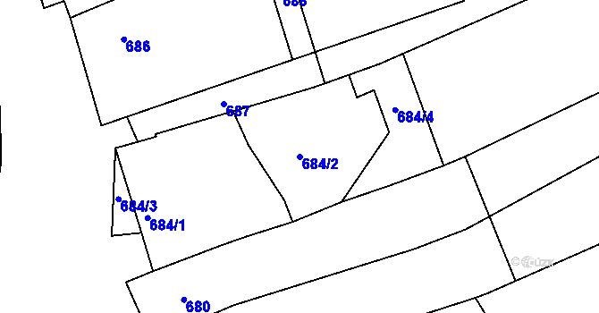 Parcela st. 684/2 v KÚ Bošovice, Katastrální mapa